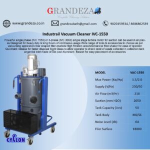 IVC-1550 Industrial Wet & Dry Vacuum Cleaner 50 Ltrs