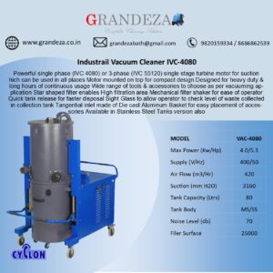 IVC-4080 Industrial Wet & Dry Vacuum Cleaner 80 Ltrs