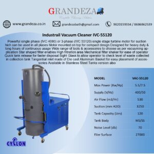 IVC-55120 Industrial Wet & Dry Vacuum Cleaner 120 Ltrs