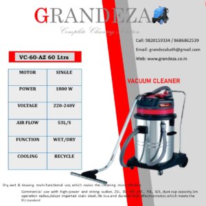 GRANDEZA VC-60-AZ 60 Ltrs Wet & Dry Vacuum Cleaner
