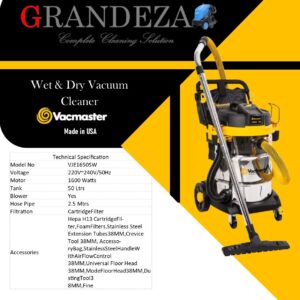 VACMASTER VJE1650SW 50 Ltrs Wet & Dry Vacuum Cleaner