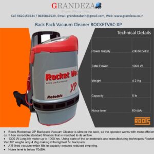 ROOTS Backpack Vacuum Cleaner Rocketvac XP