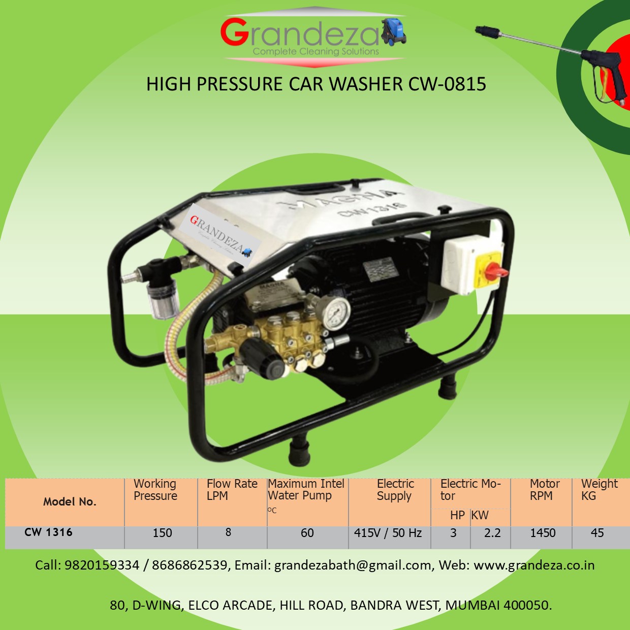 GRANDEZA Car Wash Series High Pressure Washer - Image 2