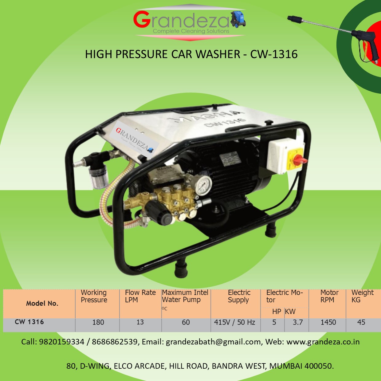 GRANDEZA Car Wash Series High Pressure Washer - Image 3