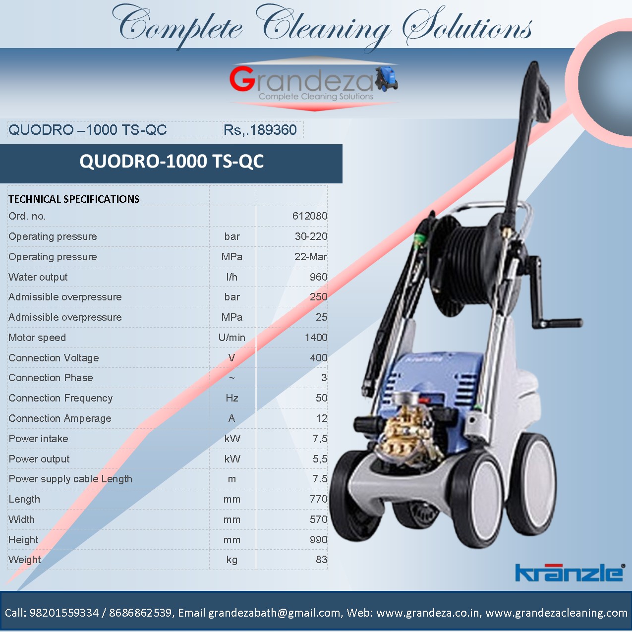 QUODRO 1000 TS High Pressure Washer - Image 4