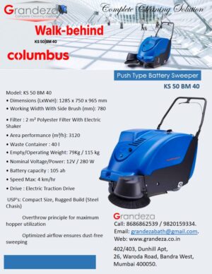 COLUMBUS Push Type Sweeper Battery Operated KS 50 BM 40
