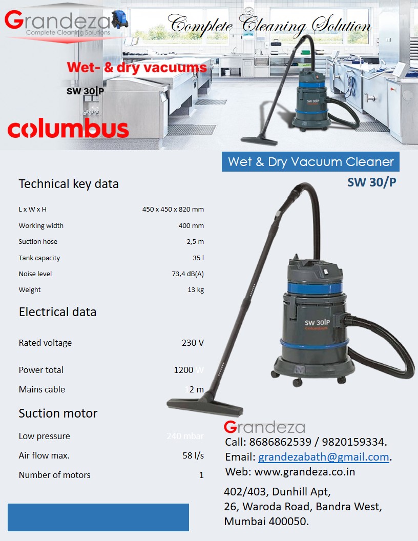 COLUMBUS Wet & Dry Vacuum Cleaner Plastic SW 30/P - Image 2