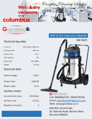 COLUMBUS Wet & Dry Vacuum Cleaner SW 53/S