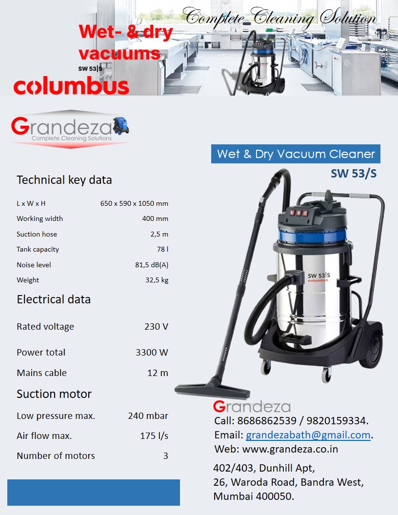 COLUMBUS Wet & Dry Vacuum Cleaner SW 53/S - Image 2